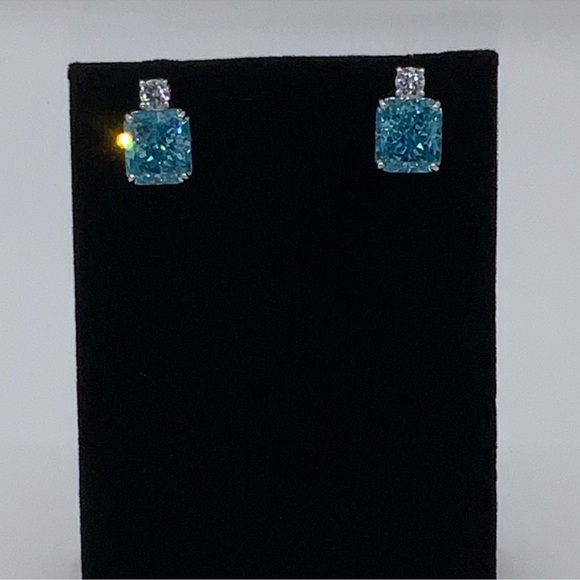 4ct Cushion Cut Earrings - Picture 7 of 12